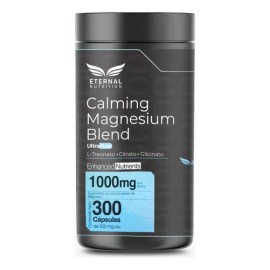 Eternal Nutrition Calming Blend Magnesio Quelado 300 Cápsulas Bisglicinato Citrato Treonato 150 Porciones 1000 Relajación Muscular Sueño Profundo