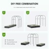 Docred Galvanized Raised Garden Bed Planter Box with Arch Trellis