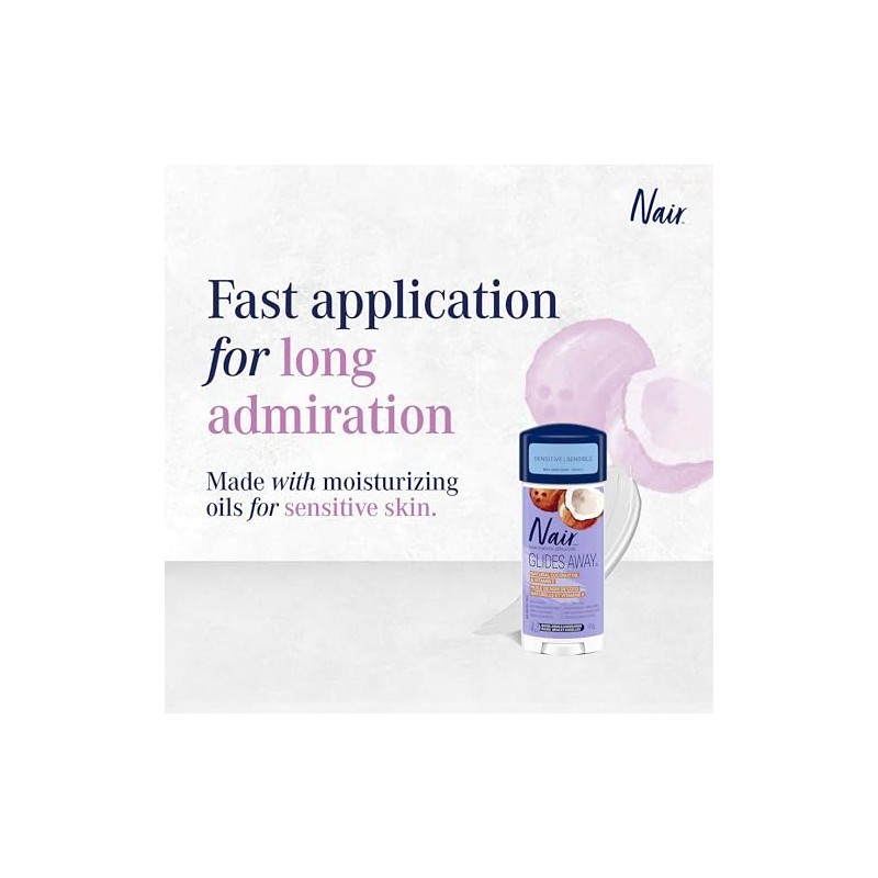 Fórmula sensible Nair Glides Away con aceite de coco, para