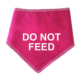 Do Not Feed - PINK Alert Warning Dog Bandana (Medium Dogs Labrador & Staffies)