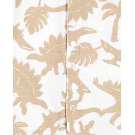Carter's Baby Boys' One Piece Short Sleeve Romper (12 Months, Ivory/Dino)