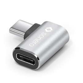 Sonero USB-C Stecker auf 90° Winkel USB-C Buchse (1er), Adapter, USB-C Adapter, 40Gbps, 240W, 8K60Hz, Aluminium Gehäuse, Silber