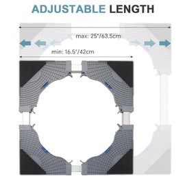 MAOPINER Multi-functional Washing Machine Stand Adjustable Base Mobile Roller with 4×2 Locking Rubber Swivel Wheels and 4 Strong Feet for Washing Machine, Dryer and Refrigerator 8 Wheels (Grey)