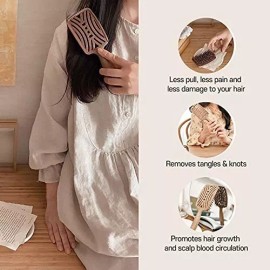 Mother's Corn Cepillo De Pelo De Cerdas De Jabalí Yao, Desenredante Y