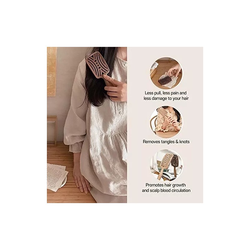 Mother's Corn Cepillo De Pelo De Cerdas De Jabalí Yao,