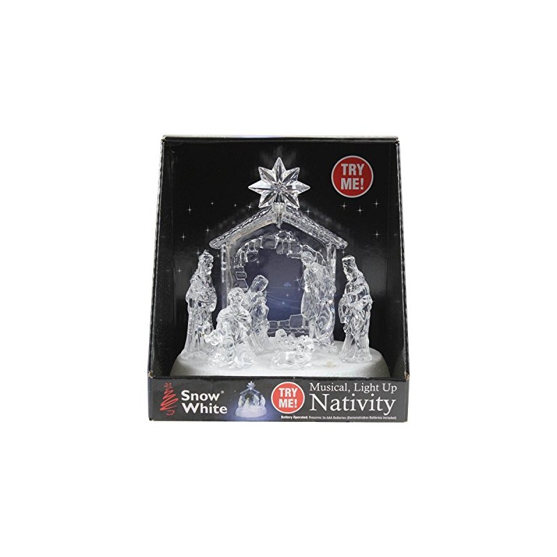 PMS LIGHT UP SINGING ACRYLIC NATIVITY IN COLOUR TRY ME