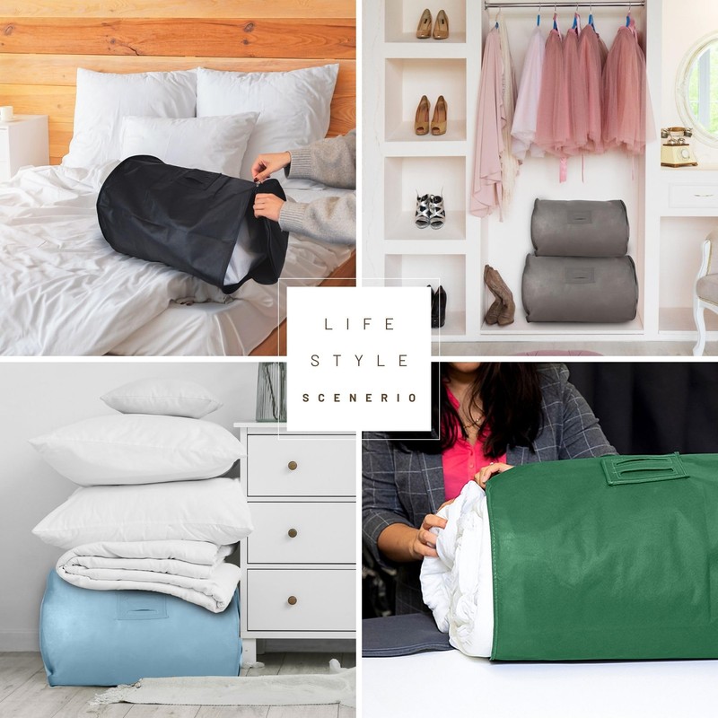 Hoesh UK Grey Single Duvet Storage Bag - Breathable Cotton
