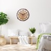 Rustic Wooden Wall Clock 12 Inch Silent Non Ticking Wall
