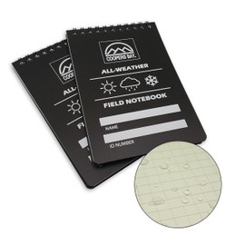 Coopers Bay HydraPad 4x6 All Weather Field Journal/Tactical Notebook, 2-Pack (Black)
