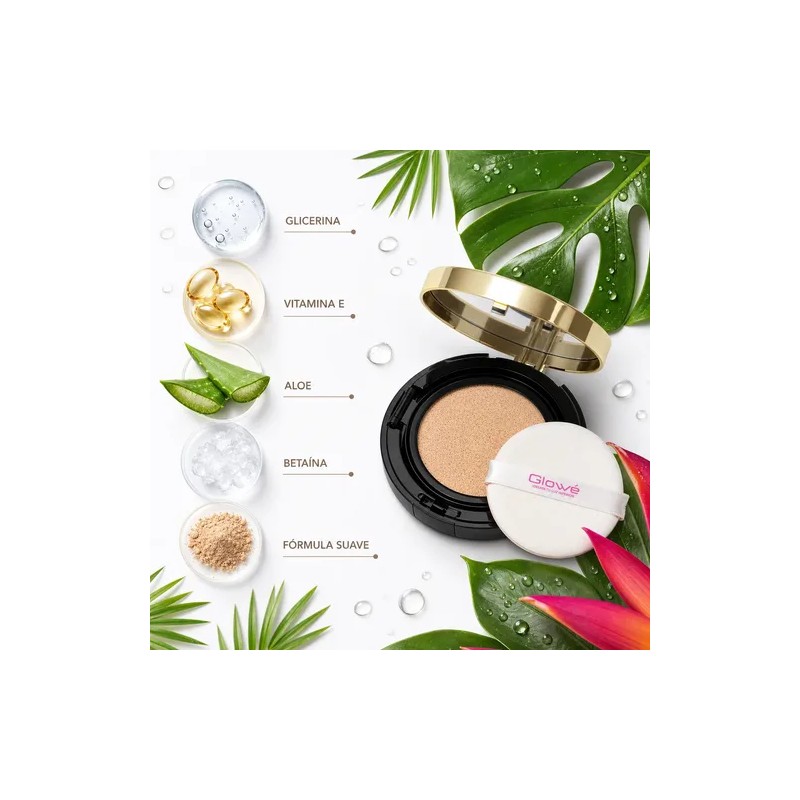 Crema Cc Glowe Cojín Corrector Maquillaje 2 Tonos