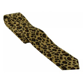 mm Leopard Necktie Skinny Ties Brown