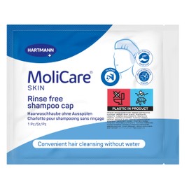 MoliCare Skin No Rinse Shampoo Cap - Rinse free shampoo with conditioner, pH balanced, no Shower required, Pack of 1