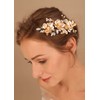 Deniferymakeup Bride Wedding Hair Comb Clip Gold Flower Bridal Hair
