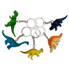 5 Pcs Dinosaur Key Rings With Mini Figures for Men and Women