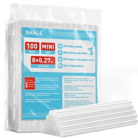 SHALL SHALL Mini Hot Glue Sticks, 0.27 Dia x 8 Long, 100-pack Clear Hot Melt Glue Gun Sticks for All-temp Mini Glue Guns, Multipurpose for Kids Adults DIY Art Craft Sealing Repairing Festival Decoration