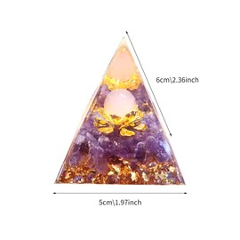 AIBAOBAO Crystal Pyramid, Amethyst Pyramid Gemstone Healing Crystal Pyramid Stone Natural Pyramid Meditation Crystals, Desktop Ornament Home Decoration for Yoga, Meditation (Purple)