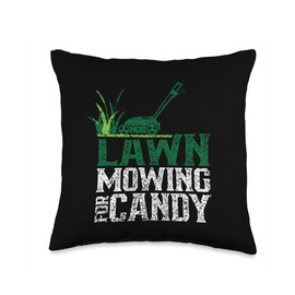 Gardener Lawn Care Gardening Lawn Mowing Lawn Mowing for Candy Grass Mower Cut Throw Pillow, 16x16, Multicolor