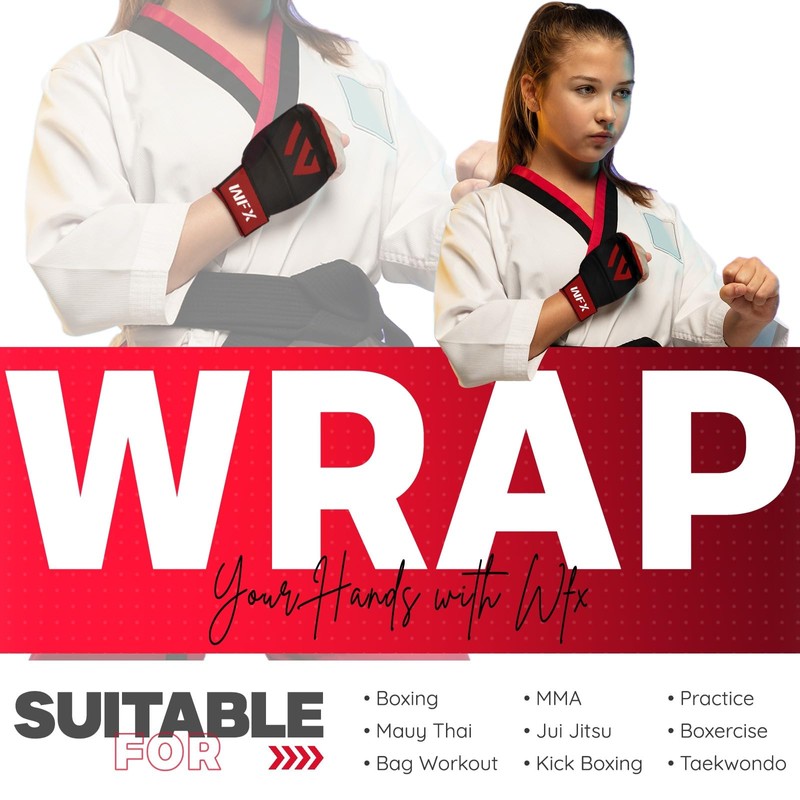 WFX Kids Junior Boxing Hand Wraps Inner Gloves Gel Padded