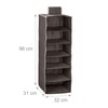 Relaxdays Wardrobe Hanging Shelf, 6 Compartments, Fabric, H x W
