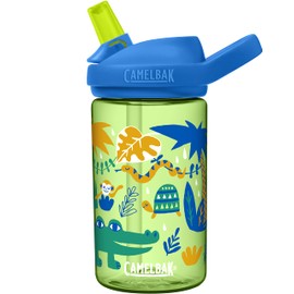 CamelBak eddy+ 14oz Kids Water Bottle with Tritan Renew – Straw Top, Leak-Proof When Closed, Jungle Animals