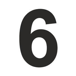 Number Stickers, Height 15 cm, Wheelie Bin Sticker, Desire Sticker, House Number, Letterbox, Numbers for Sticking, Outdoor, Weatherproof, Colour Black, Number 6
