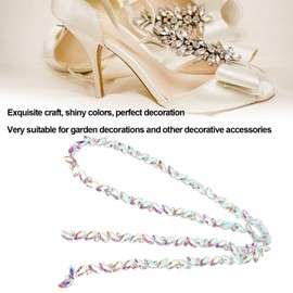 Crystal Trim Chain, Glass Sew-On Closing Chain for Crafts Sewing DIY Jewellery Wedding Decoration (AB Colour)