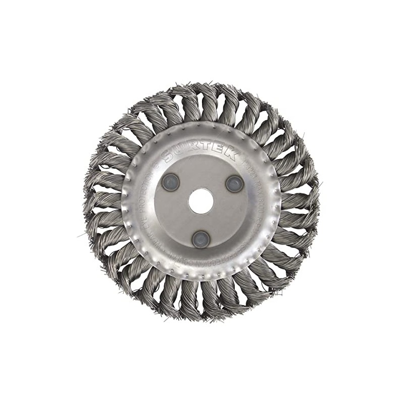 Surtek C528 Carda circular trenzada alambre delgado 4" x 0.35