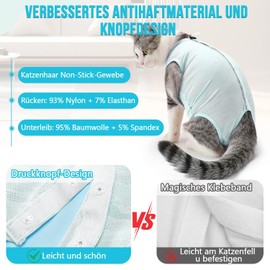 SlowTon Cat Bodysuit After Surgery Recovery Suit Cat Jumper for Abdominal Wounds or Skin Diseases After Surgery, Cat Bodysuit for Cats Surgery, E-Collar Alternative for Cats Dogs