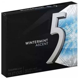 Wrigley's 5 Ascent Wintermint Chewing Gum 15 Sticks 40 Packs Free Shipping