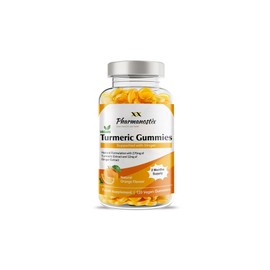 Turmeric Curcumin with Ginger Vegan Gummies - 120 Natural Orange Flavour - 2 Months Supply - Delicious Daily High Strength Gummy for Adults - 13500MG Turmeric Gummies Per Daily Serving - Pharmanostix
