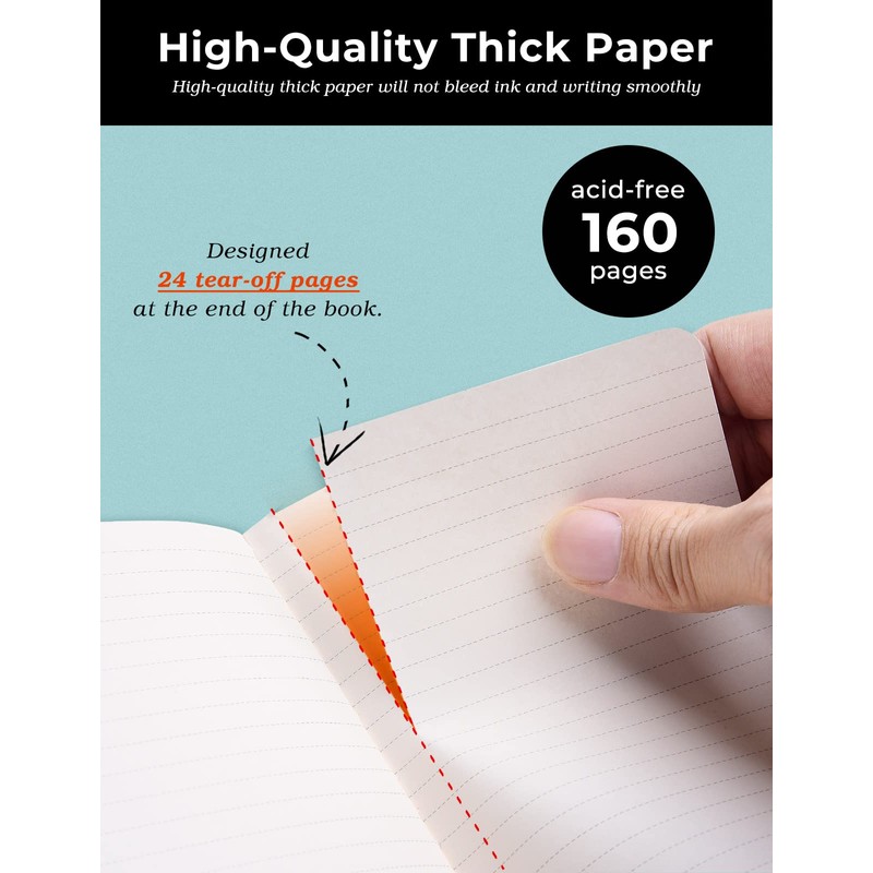 AISBUGUR Pocket Notebook Small Notebook 2-Pack, 3.5" x 5.5" Pocket