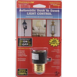 Touch & Glow Black Light Control, Turns Light On at Dusk Off at Dawn, Discourages Intruders, Adds Safety and Security, Energy Saving, for Outdoor and Indoor Lights S-700