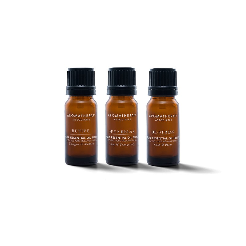 AROMATHERAPY ASSOCIATES Wellbeing Essential Oil Blends Collection, Gift Set, De-Stress,