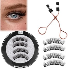 Magnetic Eyelashes Natural Look,Reusable Magnetic Eyelashes Kit with Applicator,Magnetic Eyelashes without Eyeliner,Magnetic Lashes,Natural Magnetic Eyelashes,3D Magnetic Eyelashes No Glue Needed
