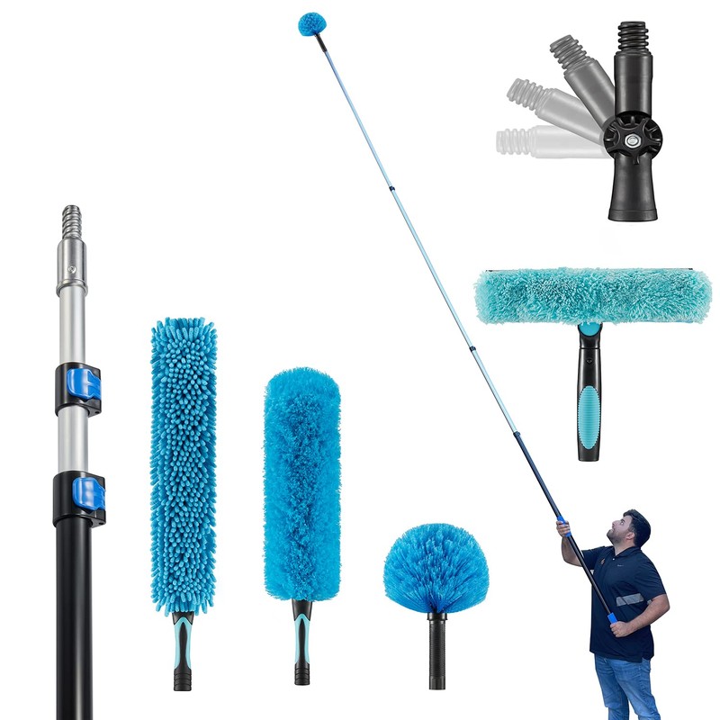 Hicavar 20 Foot High Ceiling Fan Duster with 5-12 Foot