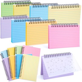 Koogel 400PCS Ruled Index Cards, Flash Cards with Waterproof Covers 6x4 Inches Note Cards with Spiral 8 Colors for Memory Learning To Do List School Office