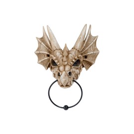 mtb more energy Dragons Lair Door Knocker - Skeleton Dragon Skull Knocker - 25 x 19 x 10 cm - Fantasy Dragon Decoration Front Door