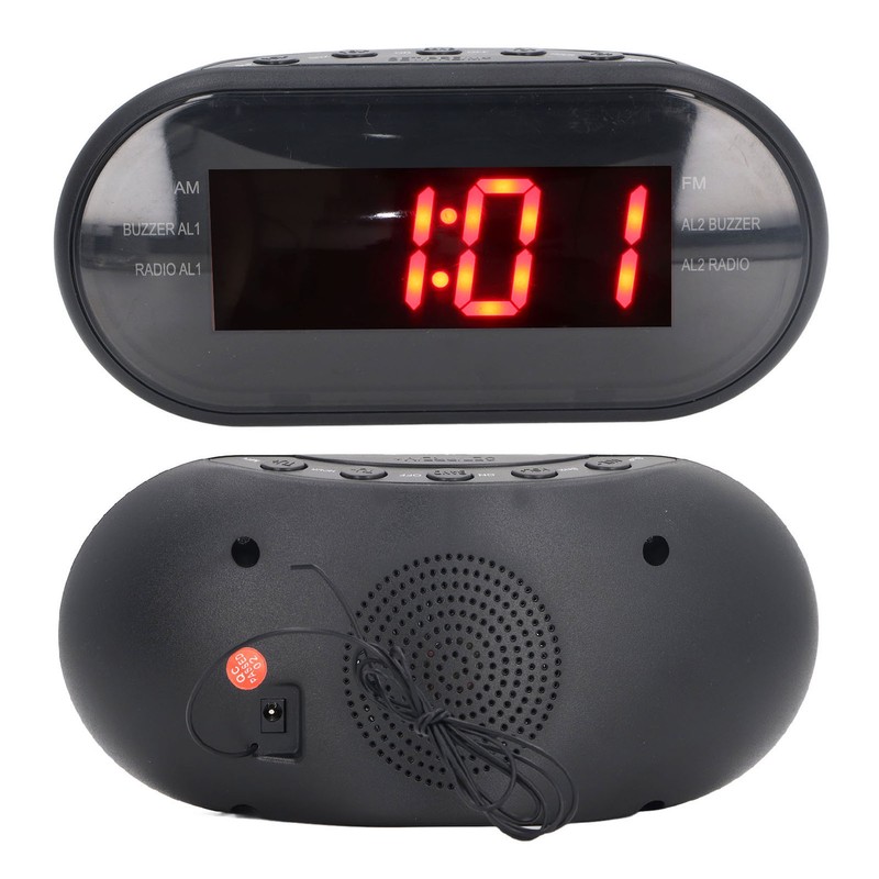 Digital Alarm Clock Bedroom Large Display AM FM Radio LED