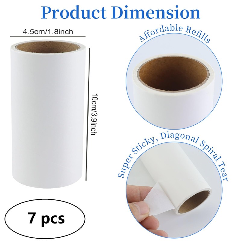Lint Roller Replacement Roller, 7 Rollers, Extra Sticky Lint Roller,
