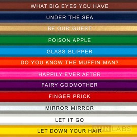 Fairy Tale Colors Colored Pencil Set for Fans of Fairy Tales | Set of 12 Fairy Tale-Inspired Parody Pencils | Each Color Pencil is Foil-Stamped with Clever References | Great Gift for Fans