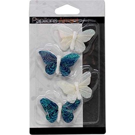 Meilleures ventes KOH Samui Curtain Magnets White & Dark Blue 4 Butterflies
