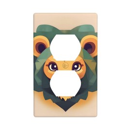 WHJYMX Cartoon lion Duplex Socket Wall Plate - Durable, Flexible, and Impact-Resistant Wall Panel with Heat and Fade Resistance