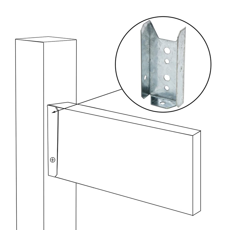 Qlvily Fence Bracket 8 Packs, Galvanized 2x4 Brackets for Wood
