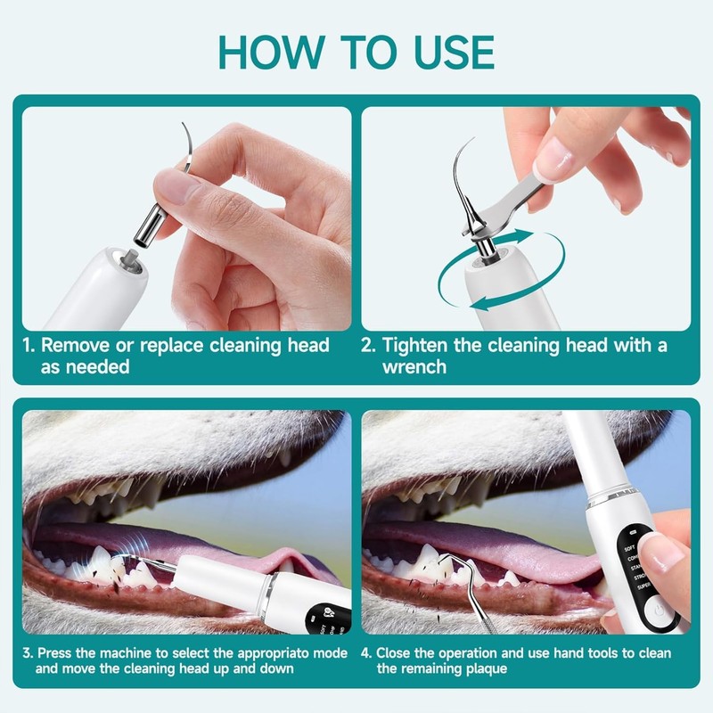 Ultrasonic Dog Teeth Cleaner, Dog Teeth Cleaning, Plaque Remover