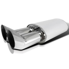 Spec-D Tuning Dual Slant Tip 3" Outlet 2.5" Inlet Stainless Exhaust Muffler