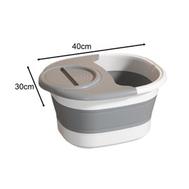 Eigell Foot Bath Collapsible Foot Soak Tub Foot Bucket Portable Foot SPA Bath Massager Foot Bath Basin for Camping Travel Road Trips, gray