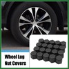 Motoforti 20pcs Black 17mm Car Wheel Nut Lug Hub Covers