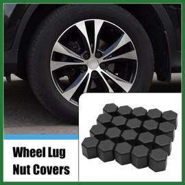 Motoforti 20pcs Black 17mm Car Wheel Nut Lug Hub Covers Bolt Cap Dust Cover Long-lasting
