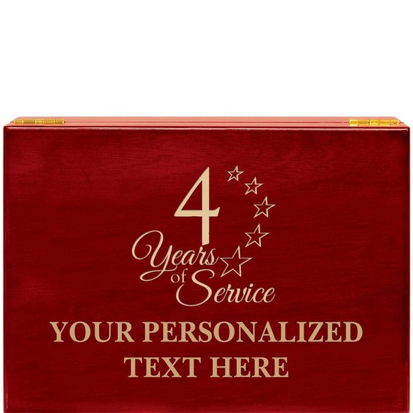 Crown Awards 4 Years of Service Rosewood Humidor Gift, Customize