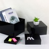 Kcgani Acrylic Cube Display Boxes Pedestals, Black Platform with Hollow